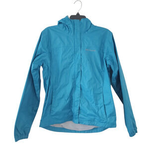 Columbia Nylon Coat Youth 18/20 Blue, Hooded, Waterproof, Water Resistant